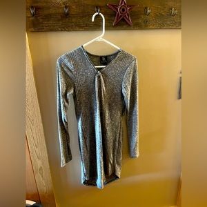 Derek Heart shirt dress tunic medium black white gray